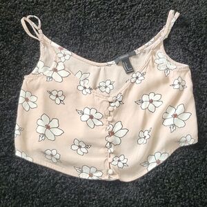 Forever 21 Pink Buttoned Crop Camisole